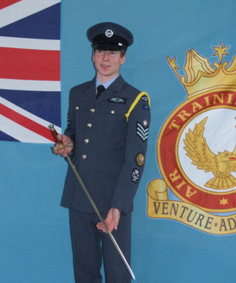 Flt Sgt Fennell with Purdie Sword